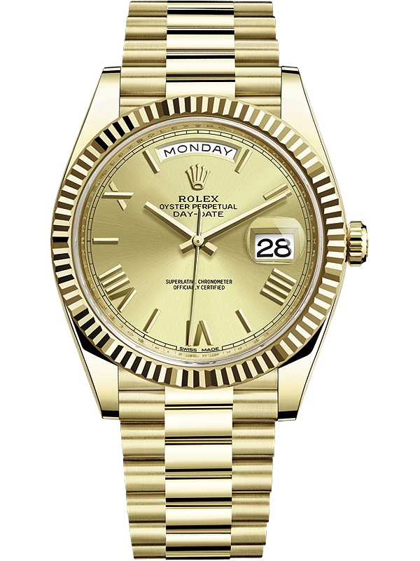228238 Rolex Yellow Gold Roman President Watch