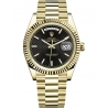228238-0007 Rolex Day-Date 40 Yellow Gold Index Diagonal Black Dial President Watch