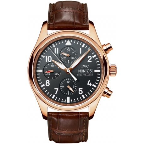 IWC Pilots Chronograph Automatic Mens Rose Gold Watch IW371713