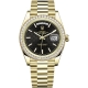 Rolex Day-Date 40 Yellow Gold Diamond Bezel Diagonal Black Dial President Watch 228348RBR