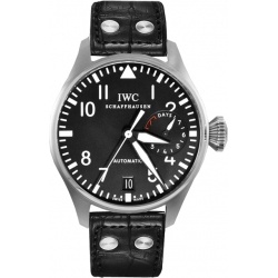 IWC Pilot Black Dial Mens Steel Automatic Watch IW500401
