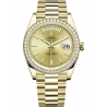 Rolex Day-Date 40 Yellow Gold Diamond Bezel Index Champagne Dial President Watch 228348RBR