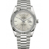 Rolex Day-Date 40 White Gold Stripe Silver Dial President Watch 228239