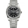 228239-0004 Rolex Day-Date 40 White Gold Index Black Dial President Watch