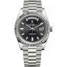 Rolex Day-Date 40 White Gold Diamond Black Dial President Watch 228239