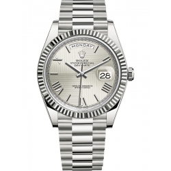 Rolex Day-Date 40 White Gold Quadrant Silver Dial President Watch 228239