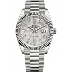 Rolex Day-Date 40 White Gold Diamond Meteorite Dial President Watch 228239