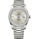 Rolex Day-Date 40 White Gold Diamond Bezel Stripe Silver Dial President Watch 228349RBR