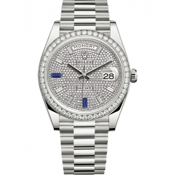 228349RBR-0036 Rolex Day-Date 40 White Gold Diamond Bezel Paved Dial President Watch