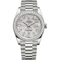 Rolex Day-Date 40 White Gold Diamond Bezel Meteorite Dial President Watch 228349RBR