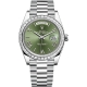Rolex Day-Date 40 Platinum Diamond Bezel Olive Green Dial President Watch 228396TBR