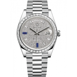 Rolex Day-Date 40 Platinum Diamond Bezel Paved Dial President Watch 228396TBR