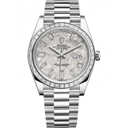 Rolex Day-Date 40 Platinum Diamond Bezel Meteorite Dial President Watch 228396TBR