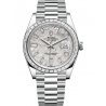 228396TBR-0027 Rolex Day-Date 40 Platinum Diamond Bezel Meteorite Dial President Watch