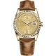 Rolex Day-Date 36 Yellow Gold Champagne Jubilee Dial Cognac Leather Watch 118138