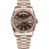 118235F-0121 Rolex Day-Date 36 Everose Gold Index Chocolate Dial President Watch