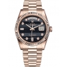 118235F-0107 Rolex Day-Date 36 Everose Gold Diamond Ferrite Dial President Watch