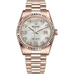 Rolex Day-Date 36 Everose Gold Diamond Oxford Dial President Watch 118235F