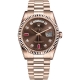 Rolex Day-Date 36 Everose Gold Diamond Chocolate Dial President Watch 118235F