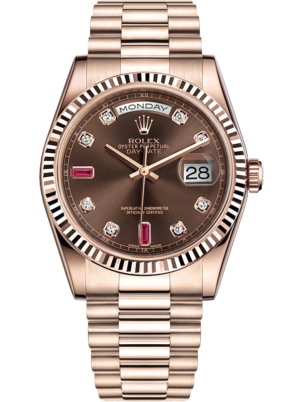 rolex day date chocolate face