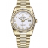 118238-0122 Rolex Day-Date 36 Yellow Gold Roman Numerals White Dial President Watch