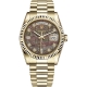 Rolex Day-Date 36 Yellow Gold Diamond Black MOP Jubilee Dial President Watch 118238