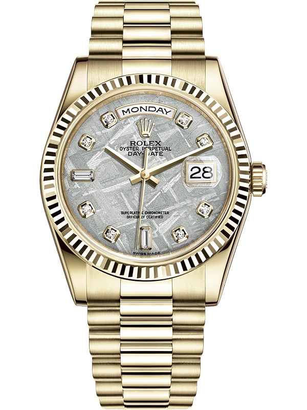 118238-0119 Rolex Day-Date Diamond Meteorite Dial Watch