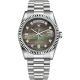 Rolex Day-Date 36 White Gold Diamond Black MOP Dial President Watch 118239