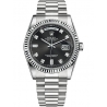 Rolex Day-Date 36 White Gold Diamond Black Dial President Watch 118239