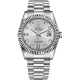 Rolex Day-Date 36 White Gold Diamond Emerald Rhodium Dial President Watch 118239