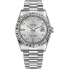 118239-0269 Rolex Day-Date 36 White Gold Diamond Emerald Rhodium Dial President Watch