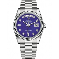 Rolex Day-Date 36 White Gold Diamond Lapis Lazuli Dial President Watch 118239