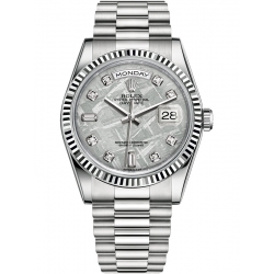 Rolex Day-Date 36 White Gold Diamond Meteorite Dial President Watch 118239