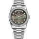 Rolex Day-Date 36 Platinum Diamond Bezel Black MOP Dial President Watch 118346