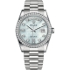 Rolex Day-Date 36 Platinum Diamond Bezel Oxford Dial President Watch 118346