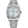 Rolex Day-Date 36 Platinum Diamond Bezel Oxford Dial President Watch 118346