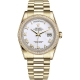 Rolex Day-Date 36 Yellow Gold Diamond Bezel Roman White Dial President Watch 118348