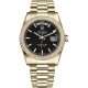Rolex Day-Date 36 Yellow Gold Diamond Bezel Index Black Dial President Watch 118348