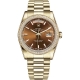 Rolex Day-Date 36 Yellow Gold Diamond Bezel Index Cognac Dial President Watch 118348