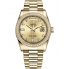 118348-0018 Rolex Day-Date 36 Yellow Gold Diamond Bezel Champagne Dial President Watch