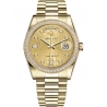 118348-0019 Rolex Day-Date 36 Yellow Gold Diamond Bezel Champagne Jubilee Dial President Watch