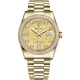 Rolex Day-Date 36 Yellow Gold Diamond Bezel Champagne MOP Jubilee Dial President Watch 118348