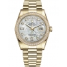 Rolex Day-Date 36 Yellow Gold Diamond Bezel White MOP Dial President Watch 118348
