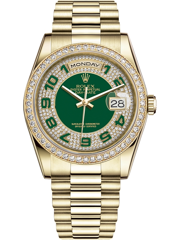 rolex gold with green face