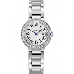 Ballon Bleu de Cartier 28 mm Diamond Bezel Steel Watch W4BB0015