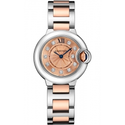 WE902052 Ballon Bleu de Cartier 28 mm 18K Pink Gold Steel Watch