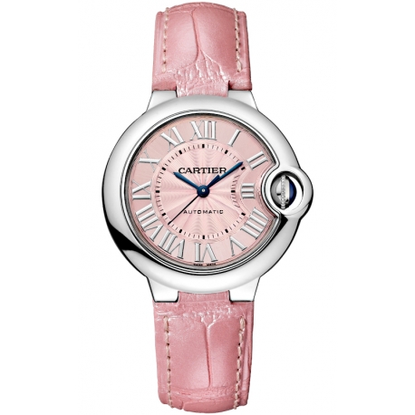WSBB0002 Ballon Bleu de Cartier 33 mm Automatic Pink Leather Watch