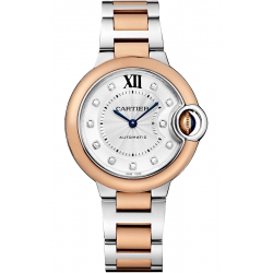 W3BB0006 Ballon Bleu de Cartier 33 mm Diamond 18K Pink Gold Steel Watch