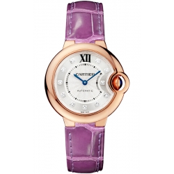 Ballon Bleu de Cartier 33 mm Purple Leather Watch WE902063
