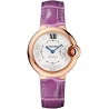 WE902063 Ballon Bleu de Cartier 33 mm Purple Leather 18K Pink Gold Diamond Watch